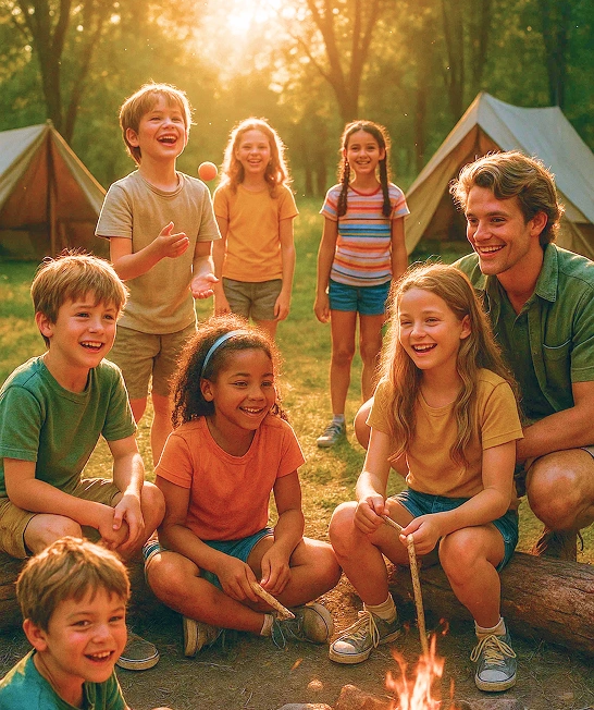 Bannière représentant les mini camps d'été de l'association Matisse