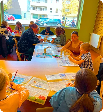 Groupe de famille réuni par le secteur Famille du centre social